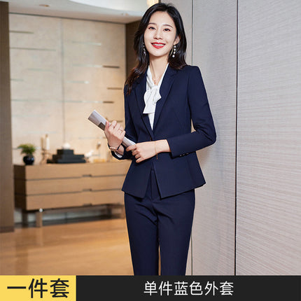 High-end professional suit women's spring and autumn fashion hotel front desk work clothes property customer service bank cashier work clothes