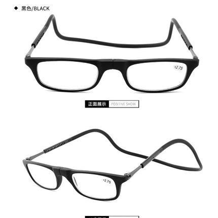 Presbyopia glasses New neck magnetic presbyopia glasses anti-blue light portable ultra-light flower glasses telescopic legs manufacturers wholesale