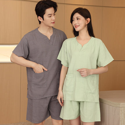 Soft Cotton Sweatshirt Women's Men's Couples Cotton Fertilizer plus size Bath Clothes Massage Chinese Steamed Sauna Clothes