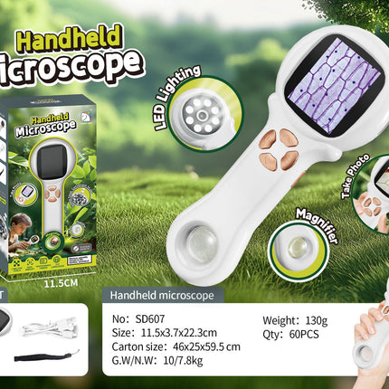 Cross-border Children's Microscope Can See Bacteria Primary and Secondary School Students Gifts Handheld Portable Outdoor Observation Toys