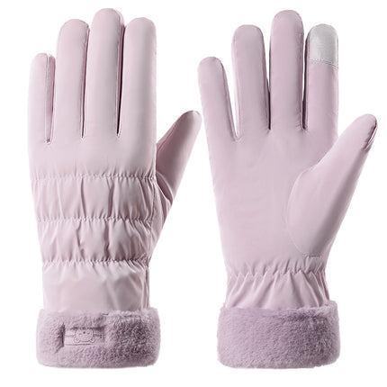 New Cycling Gloves for Women in Winter, Warm and Windproof, Riding Electric Bikes, Skiing, Waterproof, Velvet, Thickeneded, Cold-Proof and Touch-Screen