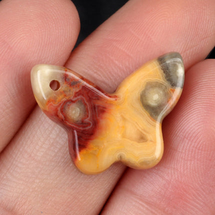 Natural Crystal Agate Stone Butterfly Pendant DIY Natural Stone Butterfly Bracelet Necklace Pendant Jewelry Accessories