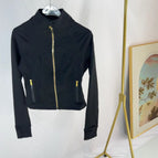 Black gold zipper short jacket / 2/s code