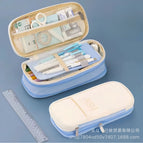 Canvas retractable pencil case [blue]