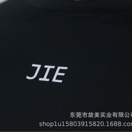 Cross-border size in stock fitness outdoor sports high elastic quick-dry riding training thin tight silk screen LOGO long sleeve