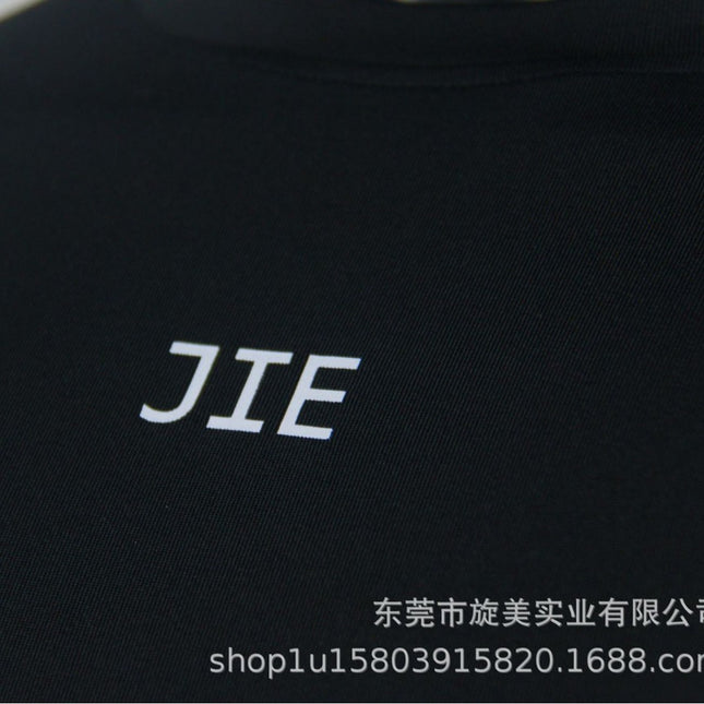 Cross-border size in stock fitness outdoor sports high elastic quick-dry riding training thin tight silk screen LOGO long sleeve