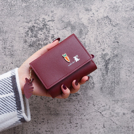 New Wallet Girl Student Sweet Cute Three Fold Small Wallet Coin Purse Mini Fashion Card Bag Multi-function Wallet
