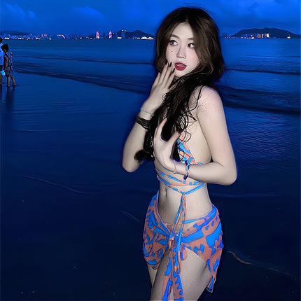 Swimsuit Women's Summer 2022 New Explosions South Korea Ins Bikini Three-Piece Sexy Spice Beach Hot Spring Swimsuit