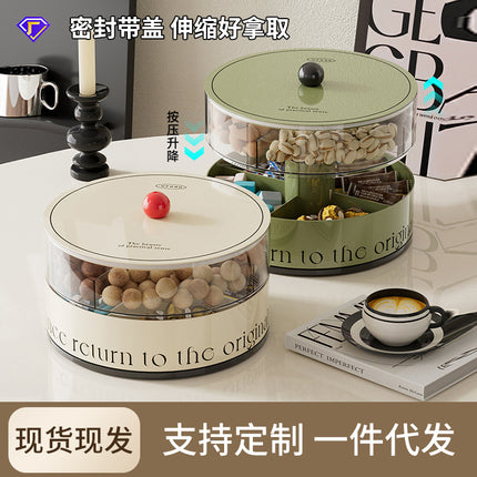 Fruit Tray Living Room Coffee Table Food Grade Melon and Peanut Snacks Dried Fruit Box Multi-layer Rotating Liftable Candy Box