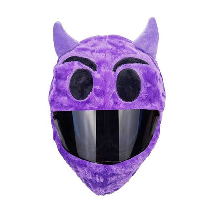 Cross-Border Motorcycle Funny Plush Hood Cute Street Plush Hood Protective Helmet Hood Cartoon