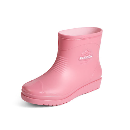Short-Tube Student Adult Women's Non-Slip Overshoes, Wear-Resistant Rain or Shine Shoes, Women's Water Shoes, Women's Soft-Soled Plus Cotton Rubber Shoes, Waterproof and Velvet