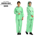 Morandi black light green single layer raincoat and rain pants suit / M