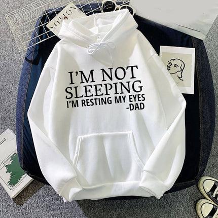 I didn't sleep I'm Not Sleeping printed hooded hooded vests autumn and winter European and American men and women cross the border