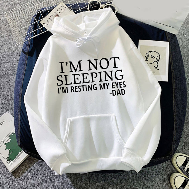 I didn't sleep I'm Not Sleeping printed hooded hooded vests autumn and winter European and American men and women cross the border