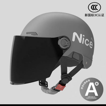 New National Standard 3C Certified Electric Vehicle Helmet for Men, Summer, Women's Battery Motorcycle Half Helmet, Lightweight Anti-Collision Helmet