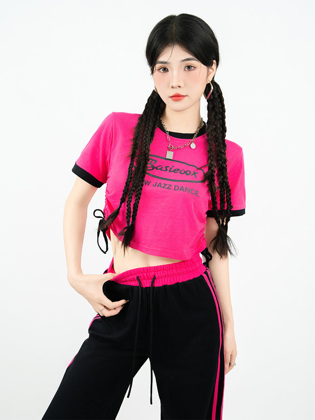 Korean Girl Group Student Cheerleading Performance Navel-Baring Performance Costume Ds Singing Suit Cheerleading Basketball Baby Suit