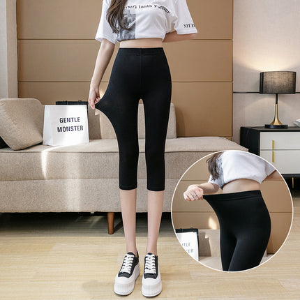 Modal Leggings Women's Capri Pants Summer Thin Tight-fit Plus Size Outer Wear Anti-slip Shorts