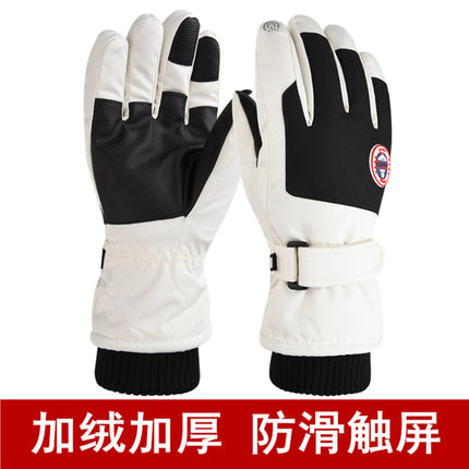 Ski Gloves for Men and Women in Winter, Warm and Velvet Sports Touch Screen Outdoor Waterproof and Windproof Snow Riding Couple Gloves