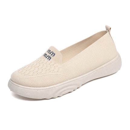 Old Beijing Cloth Shoes Women's Spring New Comfortable Breathable Flat Non-slip Slip-on Shoes Sports and Stepping Casual Shoes