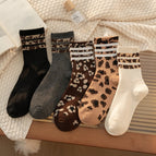 5 pairs [black + white + dark gray + coffee + khaki] / Free size