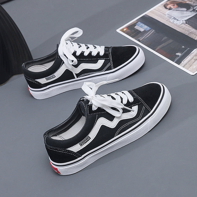 Ins Canvas Shoes for Male and Female Students Korean Version 2025 Autum New Flats Versatile Sports Shoes Flats Popular Sneakers