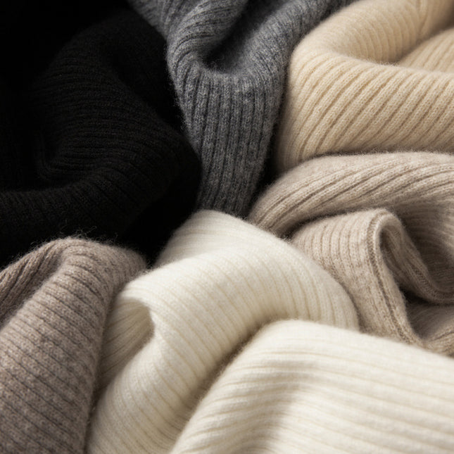 100% wool wide-leg pants women's autumn and winter outer wear lengthened straight pants draping casual striped knitted mop pants