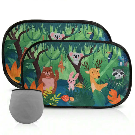 Car Sunshade Cartoon Sun Protection Heat Insulation Sunshade Sunshade Electrostatic Film Side Window Sunshade Car Interior Accessories Summer