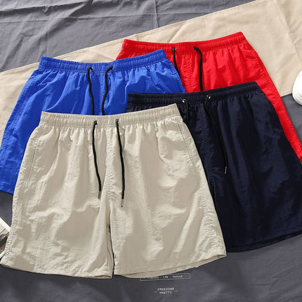 Summer Men's Beach Casual Shorts 2026 New Model Cross-Border Amazon Solid Color Simple Men's Shorts Dropshipping