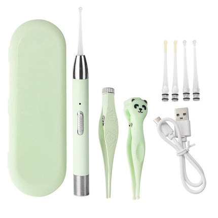 Children's luminous ear scoop suit ear scoop ear scoop baby with lamp ear tweezers booger clip rechargeable battery soft head