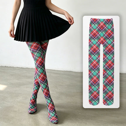 Cross-Border Spring and Autumn Thin Pantyhose Women's Stockings Red Lip Plaid Star Print Pantyhose Leggings Summary Wholesale