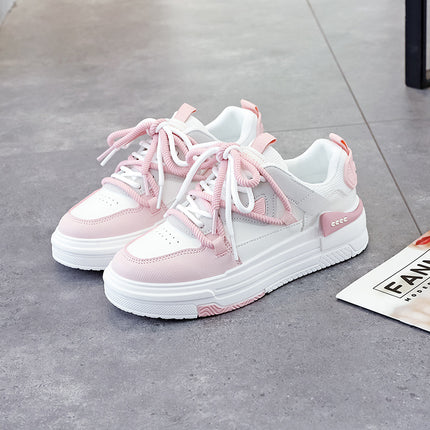 2025 Spring Niche All-match Student Sneakers Women's Fashion Trendy Thick-soled White Shoes Double Strap Sports Casual Shoes