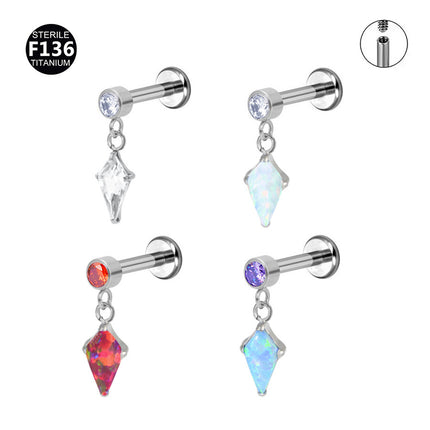 F136 Titanium Alloy Earrings Aobao Kite 0.9 Teeth Pendant Ear Bone Nail Earring Nail Foreign Trade Piercing Jewelry