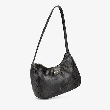 2025Bags Fashionable Oily Leather Glossy Armpit Bag Trendyy Versatile Girls Shoulder Bag Small Soft Leather Mobile Phone Bag