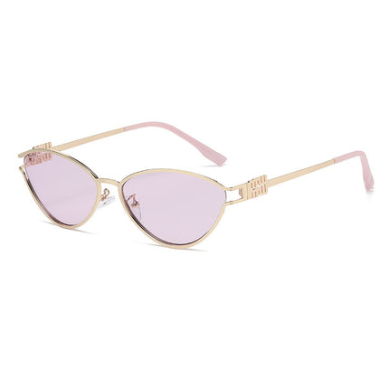 Fashionable Metal Cat-Eye Sunglasses European and American Trendy Women's Sunglasses Light Luxury High-End Anti-Uv Sunglasses for Men