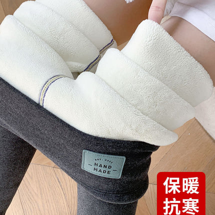 Extra Thick Cashmere Leggings for Small Women in Winter New Style Fleece-Lined and Thickeneded Outer Wear High Waist Northeast Warm Cotton Pants
