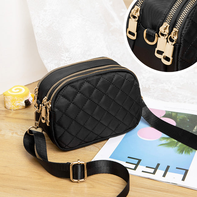 Bag Women's 2024 New Lingge Women's Shoulder Bag Factory Direct Supply Simple Fashion Crossbody Nylon Cloth Bag