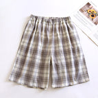 Men's purple plaid shorts / M