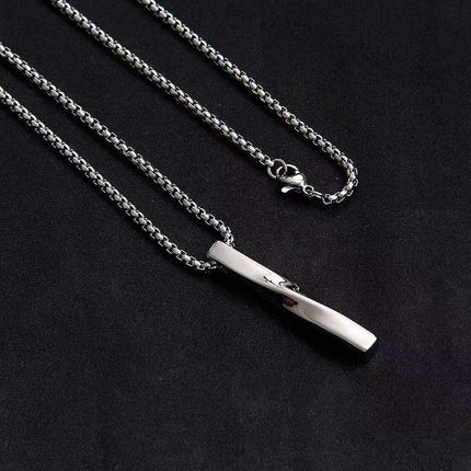 New Titanium Steel Trendy Men's Cyber Celebrity Spiral Necklace Simple Personalized Hip Hop Simple Cold Style Boys Pendant Cool Pendant
