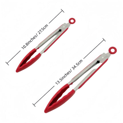 Cross-Border Black Silicone Clips, High Temperature Resistant Kitchen Food Frying Stainless Steel Fried Steak Clips, Special Food Clips for Cooking