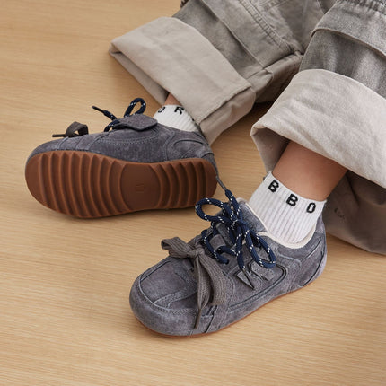 Girls' Sneakers 2026 Spring and Autumn New Retro Style for Older Children Trendy Casual Boys' Versatile Soft-Soled Shoes