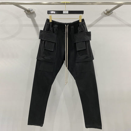 SUBHUMAN Men's European and American Complex Motorcycle Tooling Multi-Pocket Function Men's Pants Casual Pants