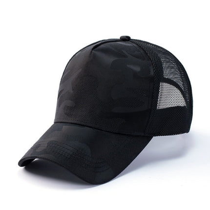 Outdoor Camouflage Deepened Large-Size Baseball Cap for Men and Women, Summer Mesh Breathable Thin Sunshade Sports Casual Cap