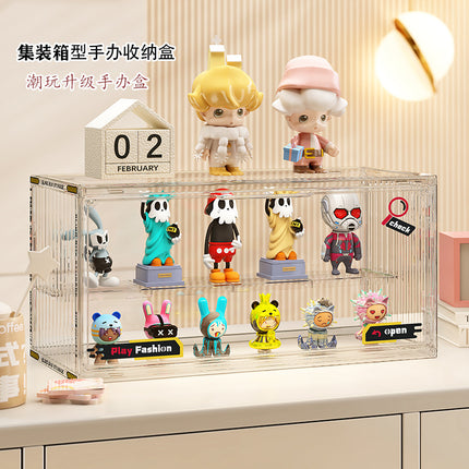 Container Blind Box Storage Box Stackable with Split Trendy Play Hand-made Box Desktop Transparent Acrylic Doll Blind Box
