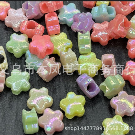 Acrylic light color plated AB colorful diy children beaded material candy AB colorful beads jewelry accessories