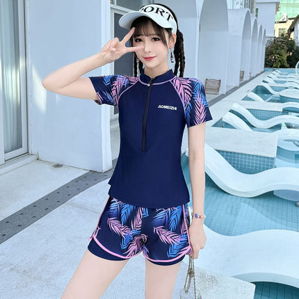 2025 New Sports Swimsuit for Women, Plus Size, Fat Mm, Split Body, Covering Belly, Slimming Look 100kg Swimsuit, Quick Drying