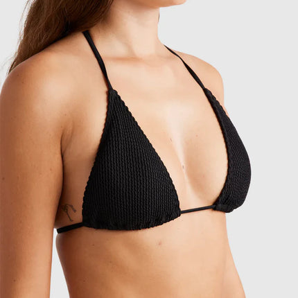 New Bikini Top Three-point Split Swimsuit Women's Solid Color Thread Special Fabric Lace-up Neck Bikini
