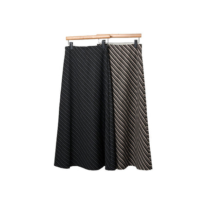 Yun Chang Twill Texture A-Line Hip-Hugging Skirt for Women, New Spring Vintage High-Waisted Skirt, Brushed Fabric Commuter Skirt for Women