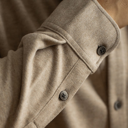 Light Mature Sanding Heat Storage Wool Long Sleeve Shirt Men's Youth Autumn and Winter New Warm Light Mature Inner Base Shirt