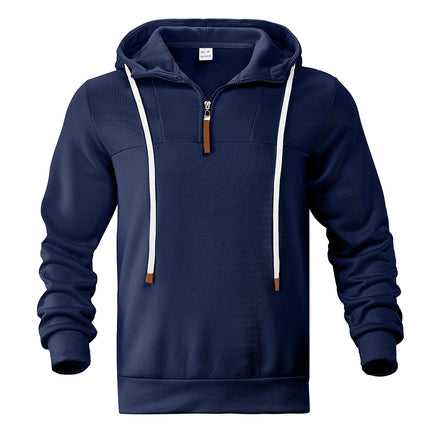 2024 Autumn and Winter New Cross-Border Temu Men's Sweatshirts Sports Casual Zipper Hoodies Loose Pullover Sweatshirts Wholesale