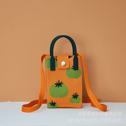 2026 Knitted Mobile Phone Bag, Small Square Bag, Versatile Crossbody Bag, Handbag, Commuting Casual, Artistic National Style